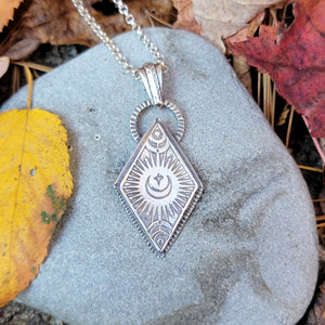 Mystic Diamond Pendant in Sterling Silver