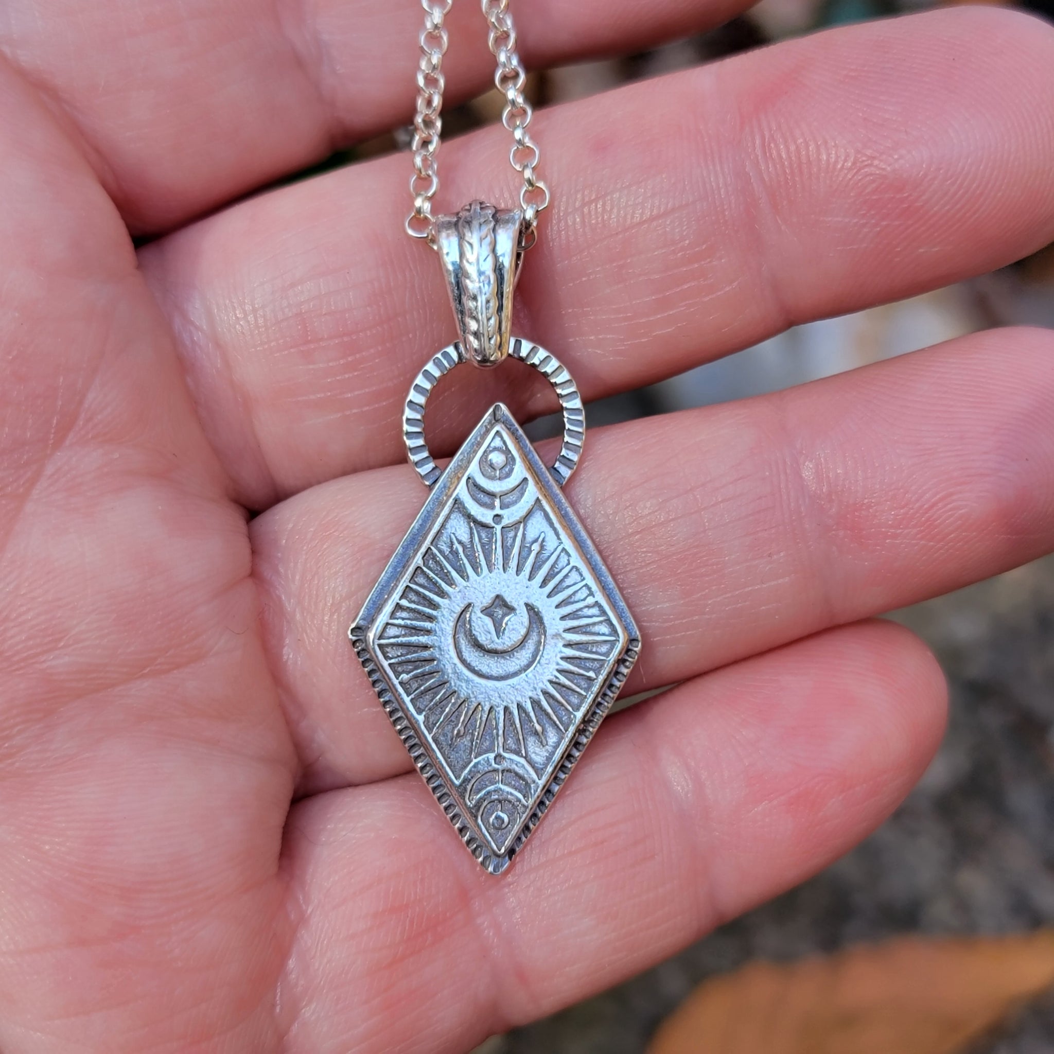 Mystic Diamond Pendant in Sterling Silver