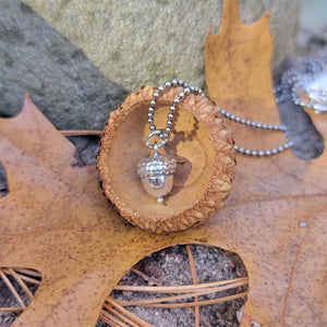 Tiny Acorn Pendant in Sterling Silver