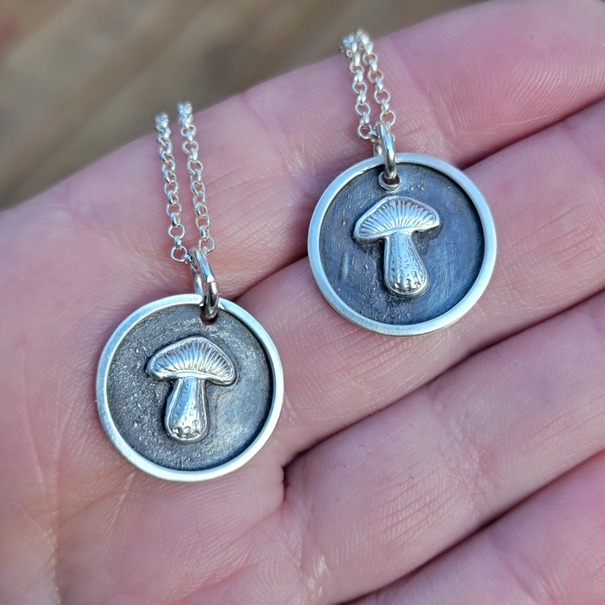 Mushroom Curio Pendant in Recycled Sterling Silver