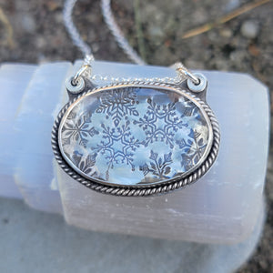 Snowglobe Quartz Crystal Pendant in Sterling Silver