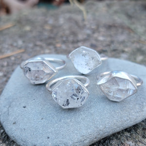 Herkimer Diamond Chunky Rings in Sterling Silver