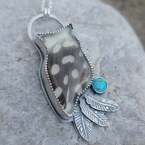 Owl Feathers Pendant in Sterling Silver