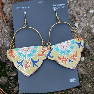 Holiday Paisley Collection - Repurposed Vintage Tin Earrings & Necklaces