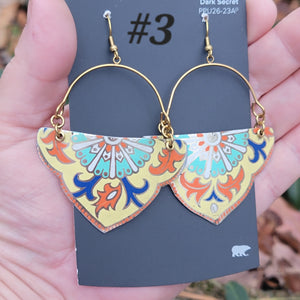 Holiday Paisley Collection - Repurposed Vintage Tin Earrings & Necklaces