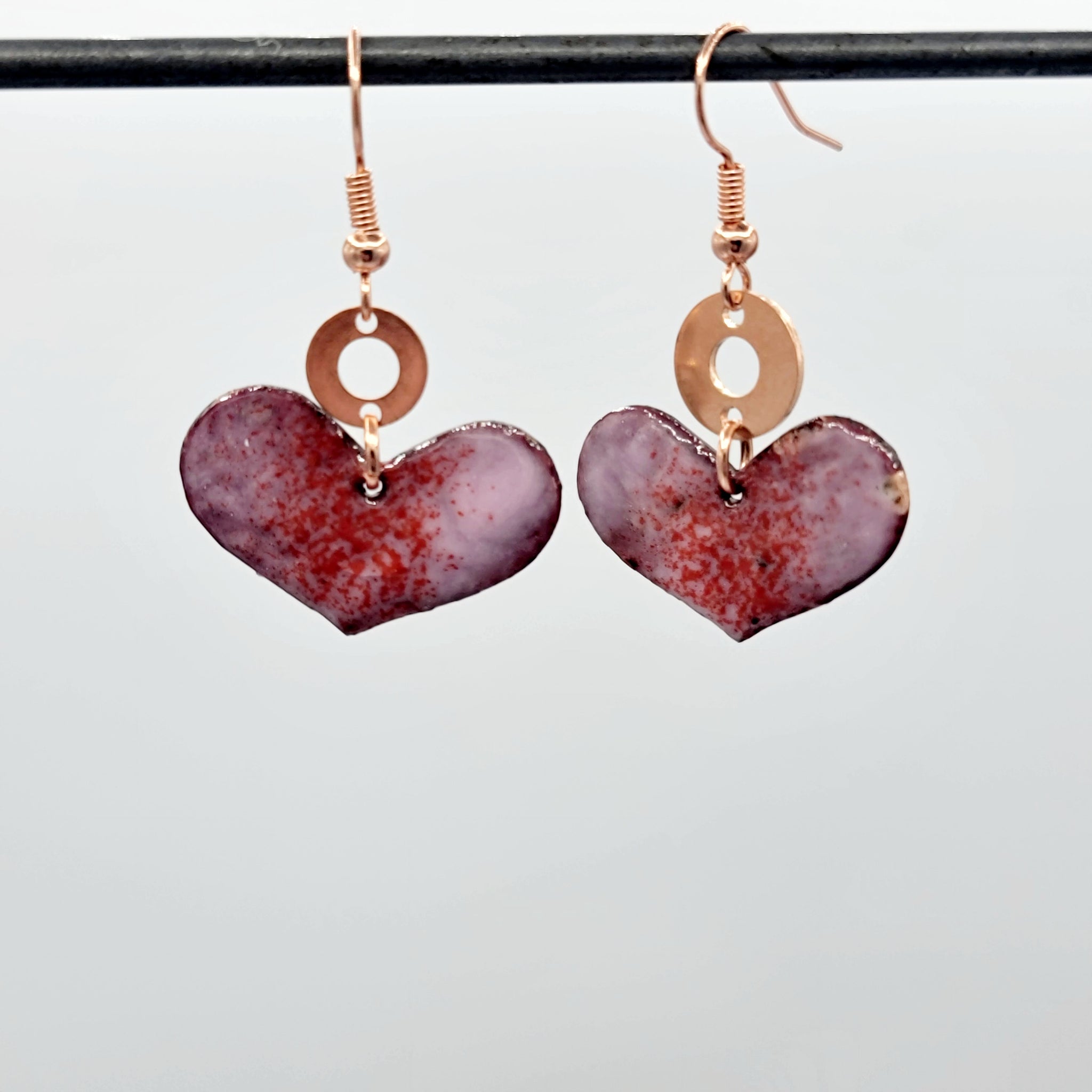 Salvaged Copper Heart Earrings