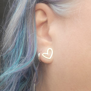 Open Heart Brass Posts - Stud Earrings