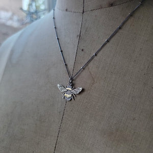 Sterling Silver & Bronze Honeybee Pendant