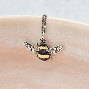 Sterling Silver & Bronze Honeybee Pendant