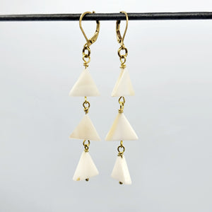 Mother of Pearl Triangle Drop Earrings