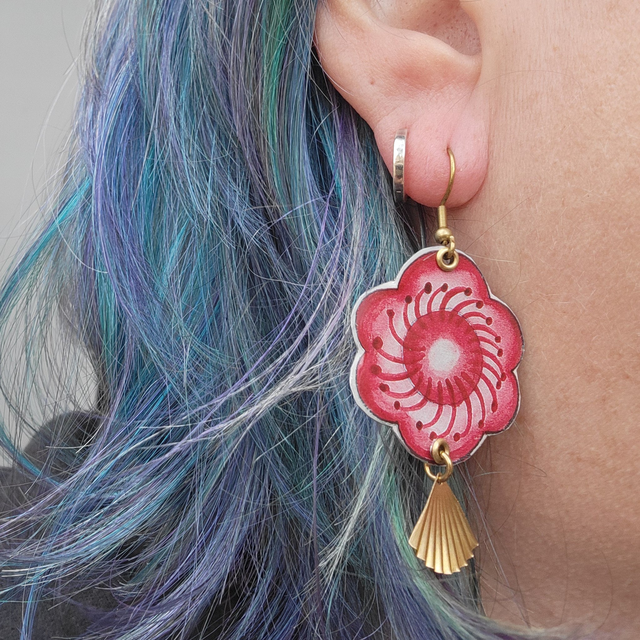 Valentine Collection - Repurposed Vintage Tin Earrings