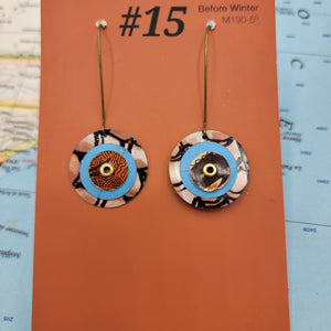 Kinetic Circles Collection - Repurposed Vintage Tin Earrings