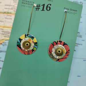 Kinetic Circles Collection - Repurposed Vintage Tin Earrings