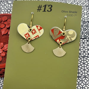 Valentine Collection - Repurposed Vintage Tin Earrings