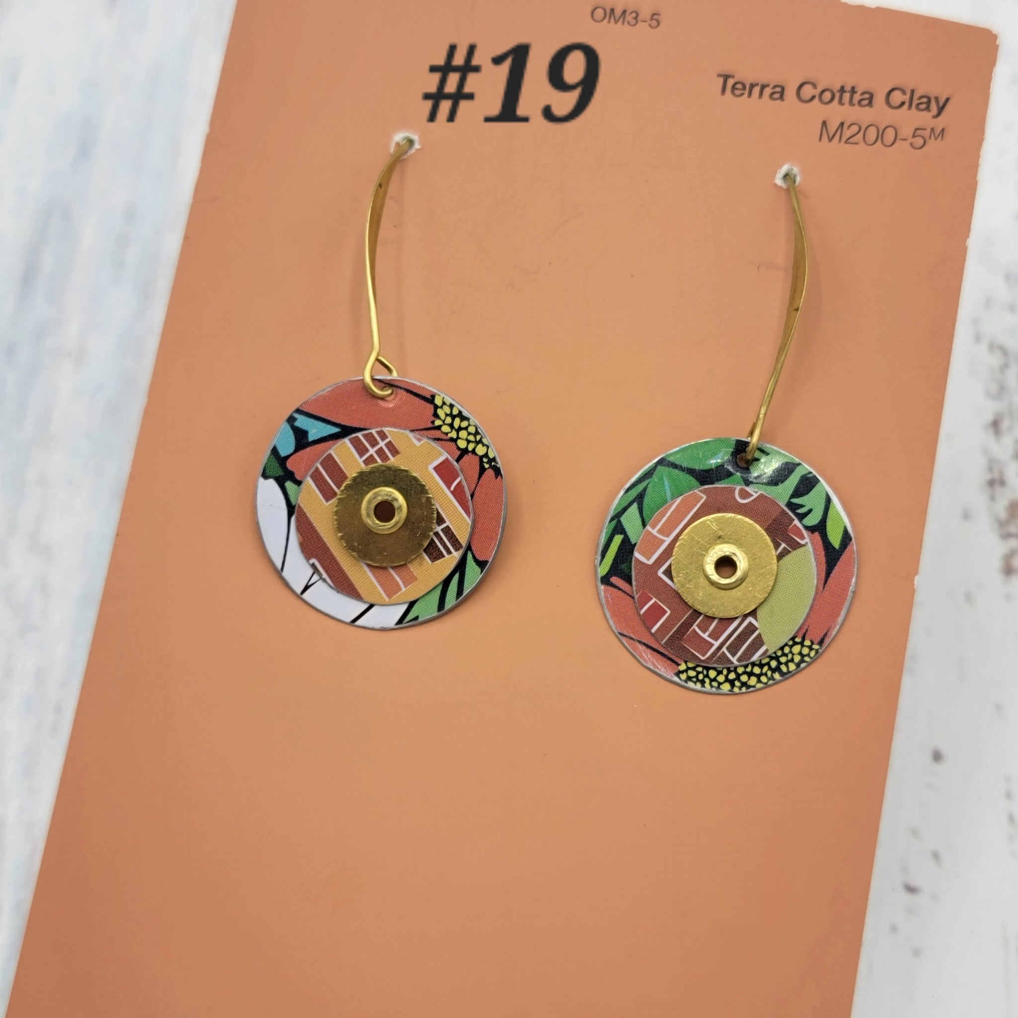 Kinetic Circles Collection - Repurposed Vintage Tin Earrings