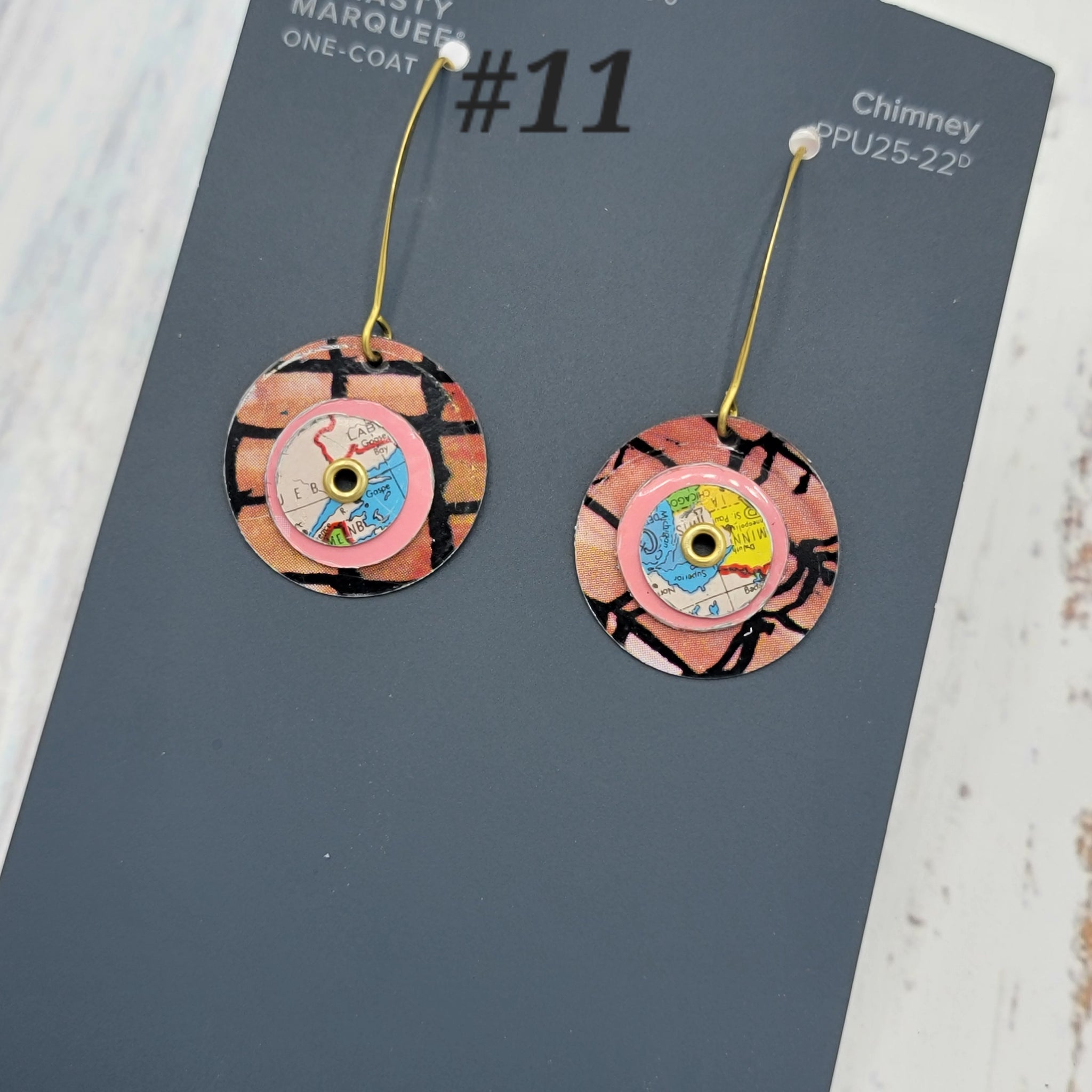 Kinetic Circles Collection - Repurposed Vintage Tin Earrings