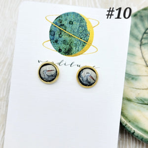 Vintage Tin Mini Posts Collection - Repurposed Vintage Tin Earrings