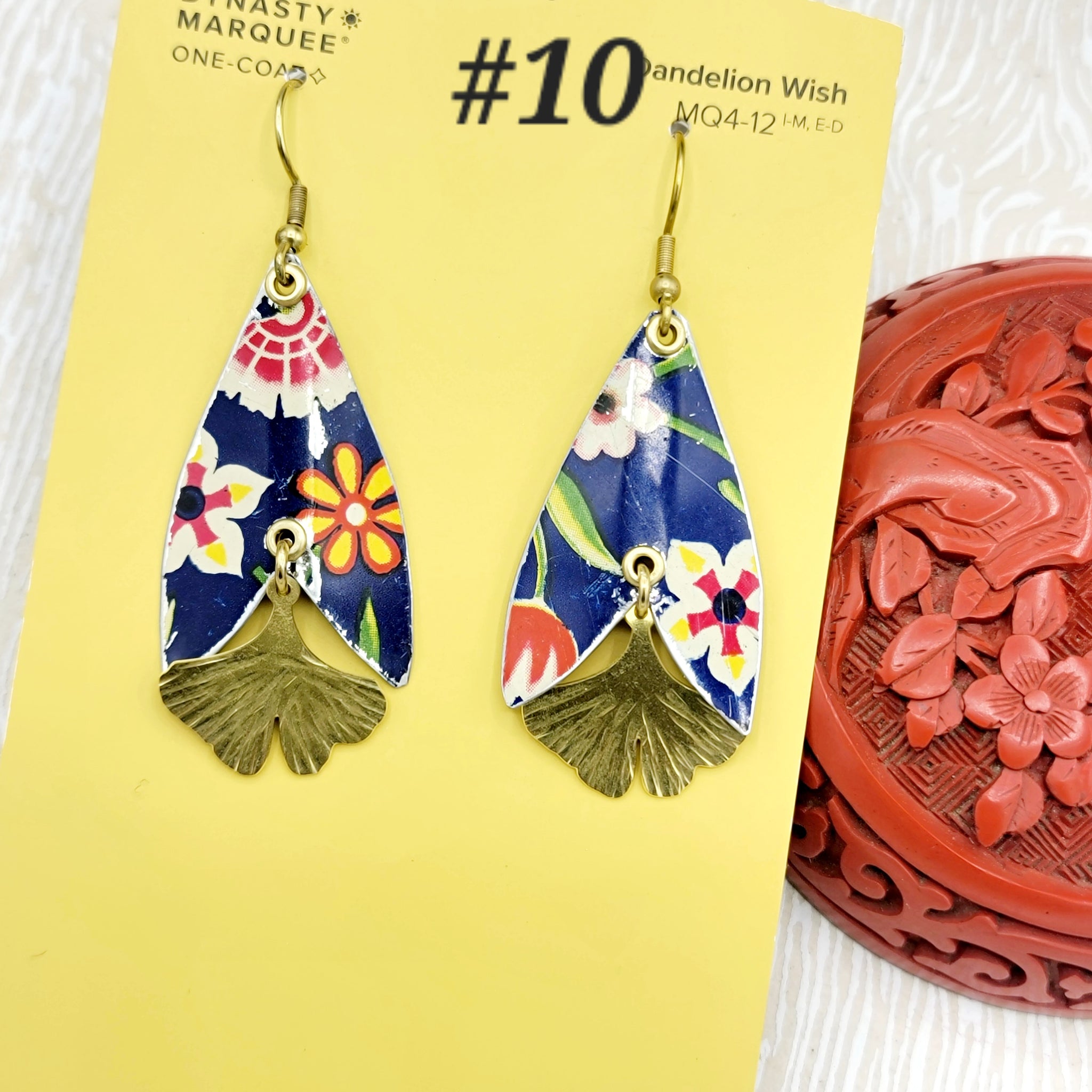 Ginkgo Collection - Repurposed Vintage Tin Earrings