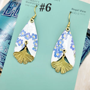 Ginkgo Collection - Repurposed Vintage Tin Earrings