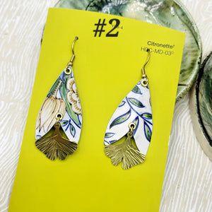 Ginkgo Collection - Repurposed Vintage Tin Earrings