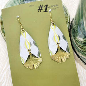 Ginkgo Collection - Repurposed Vintage Tin Earrings