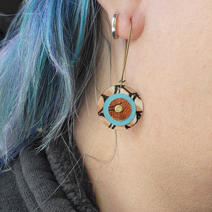 Kinetic Circles Collection - Repurposed Vintage Tin Earrings