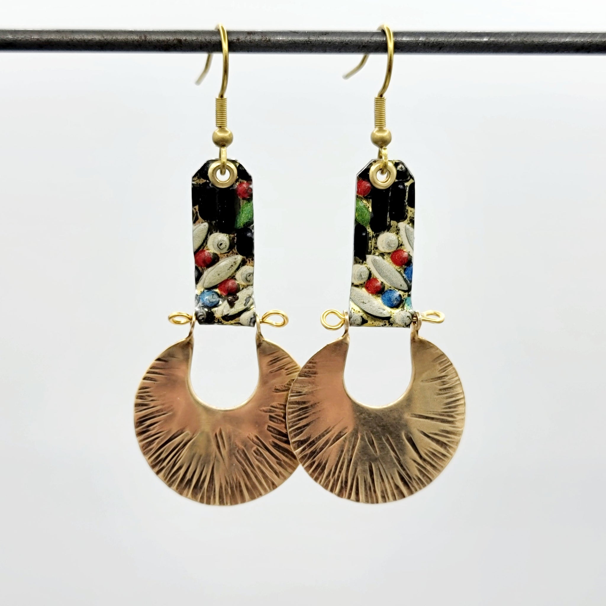 Kaleidoscope Collection - Repurposed Vintage Tin Earrings