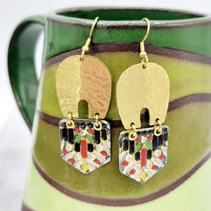 Kaleidoscope Collection - Repurposed Vintage Tin Earrings