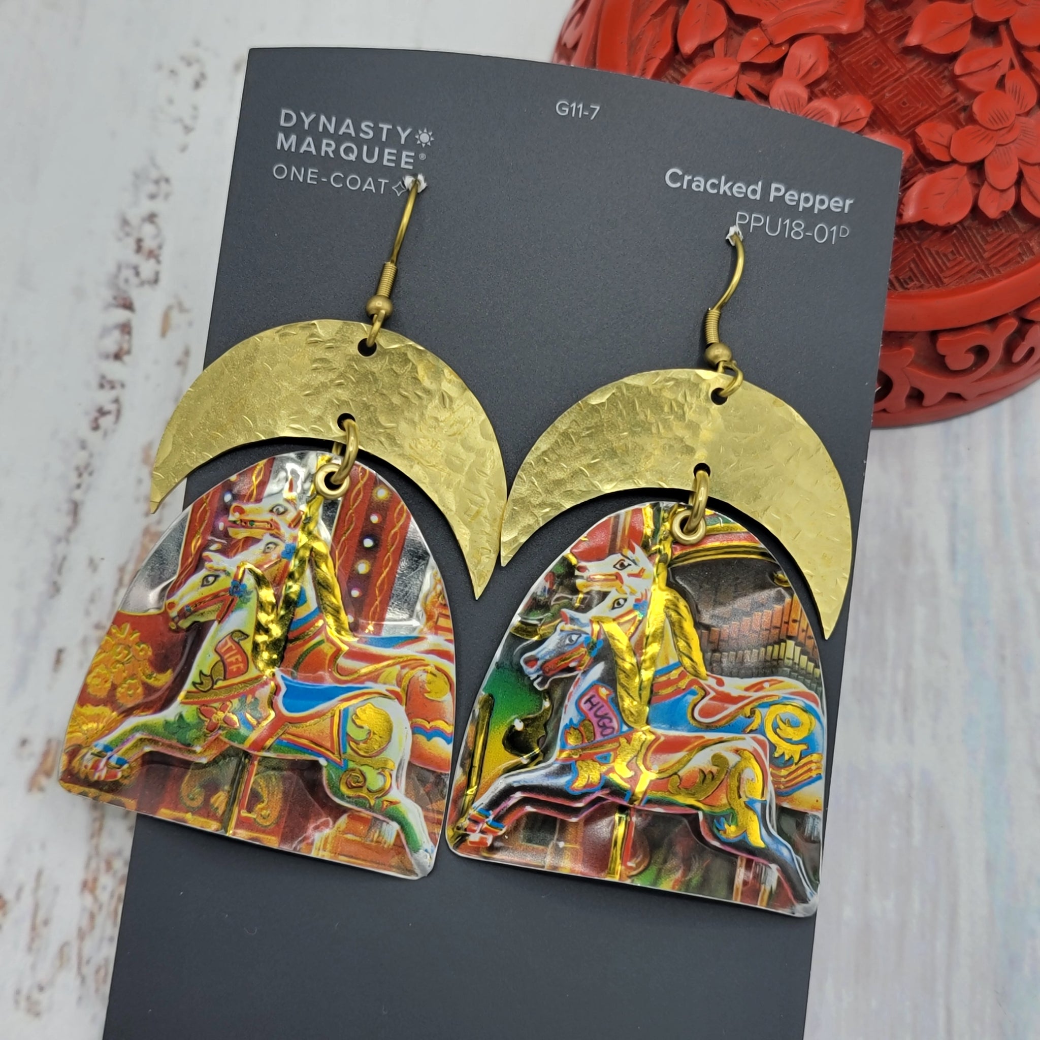 Carousel Collection - Repurposed Vintage Tin Earrings