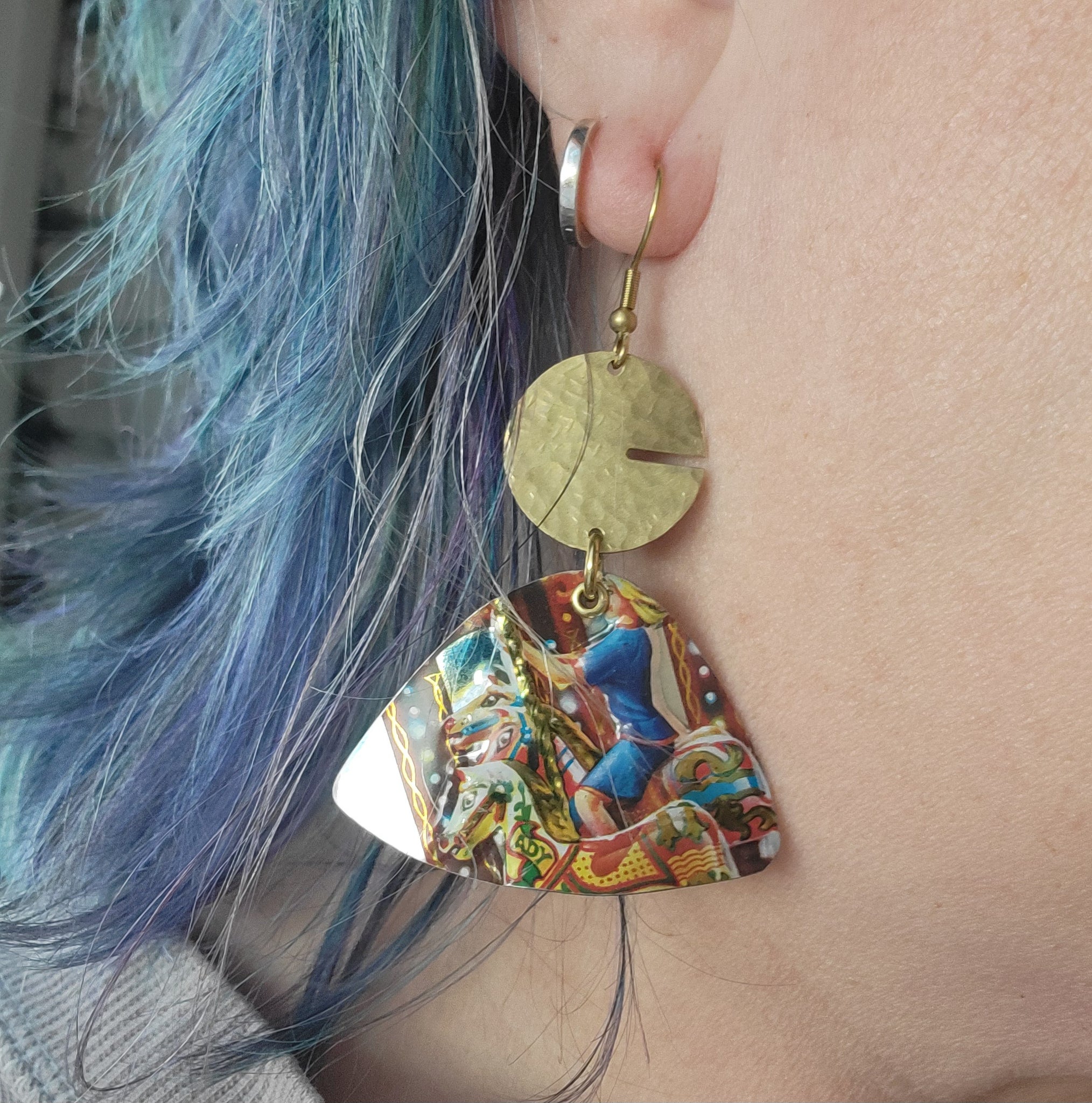 Carousel Collection - Repurposed Vintage Tin Earrings