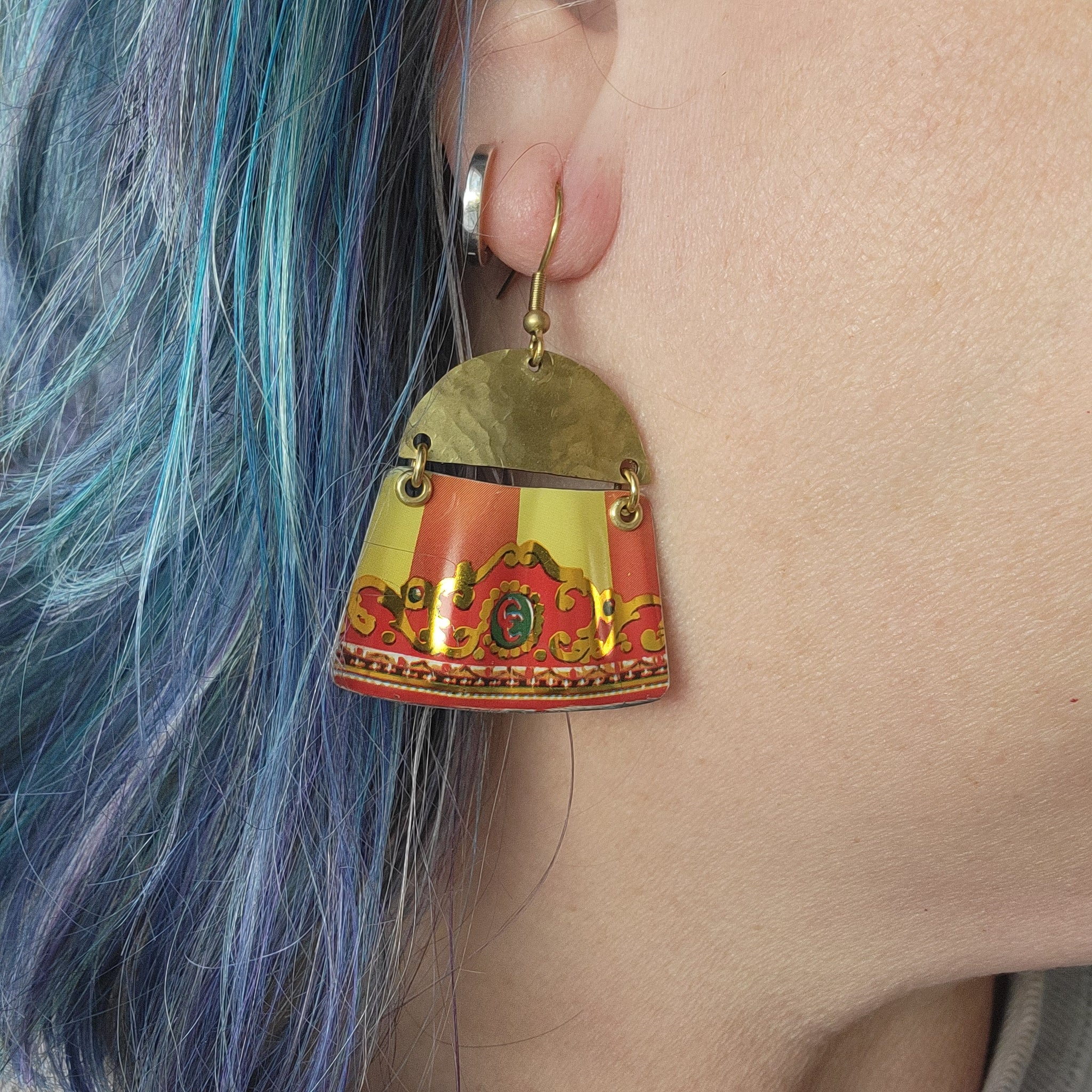 Carousel Collection - Repurposed Vintage Tin Earrings