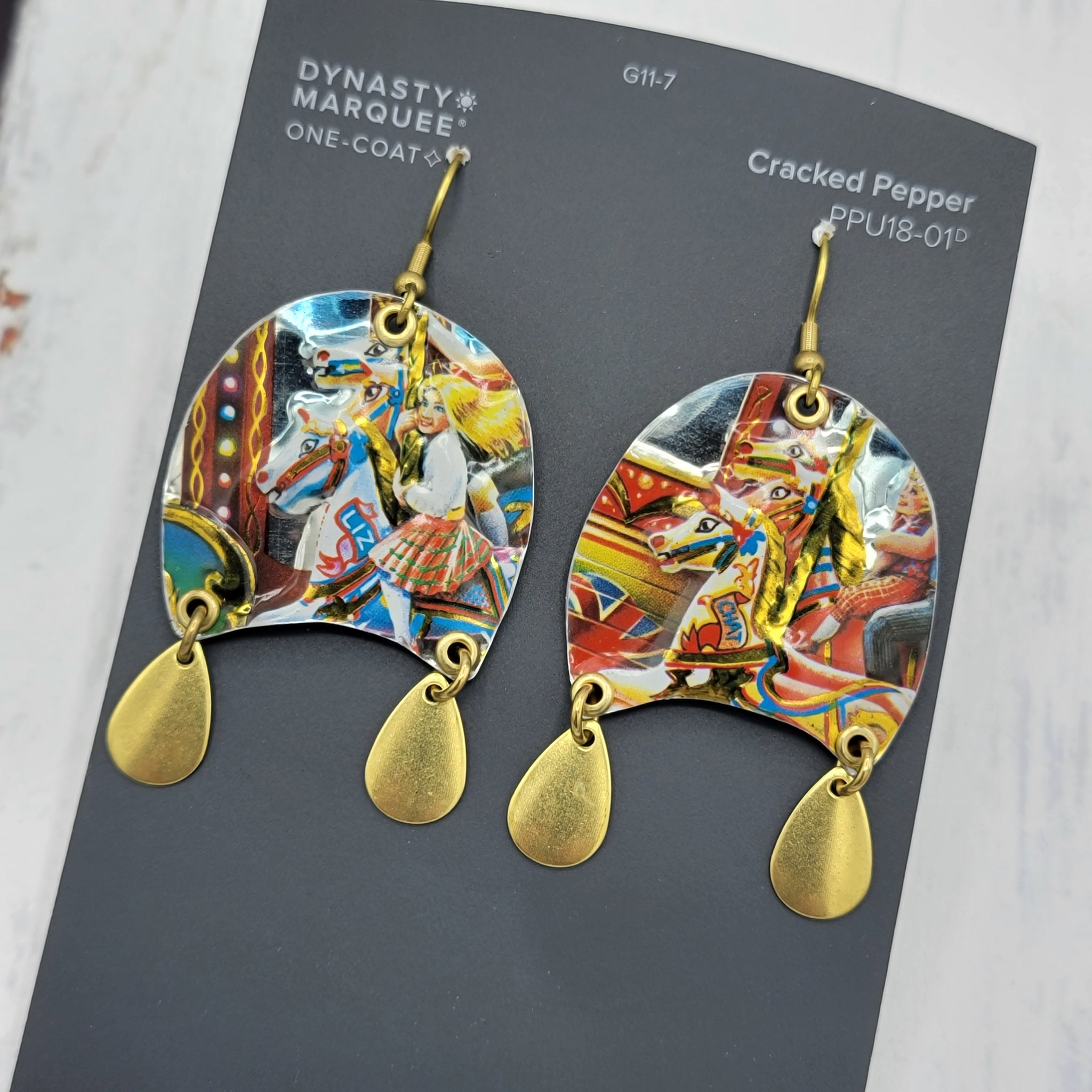 Carousel Collection - Repurposed Vintage Tin Earrings