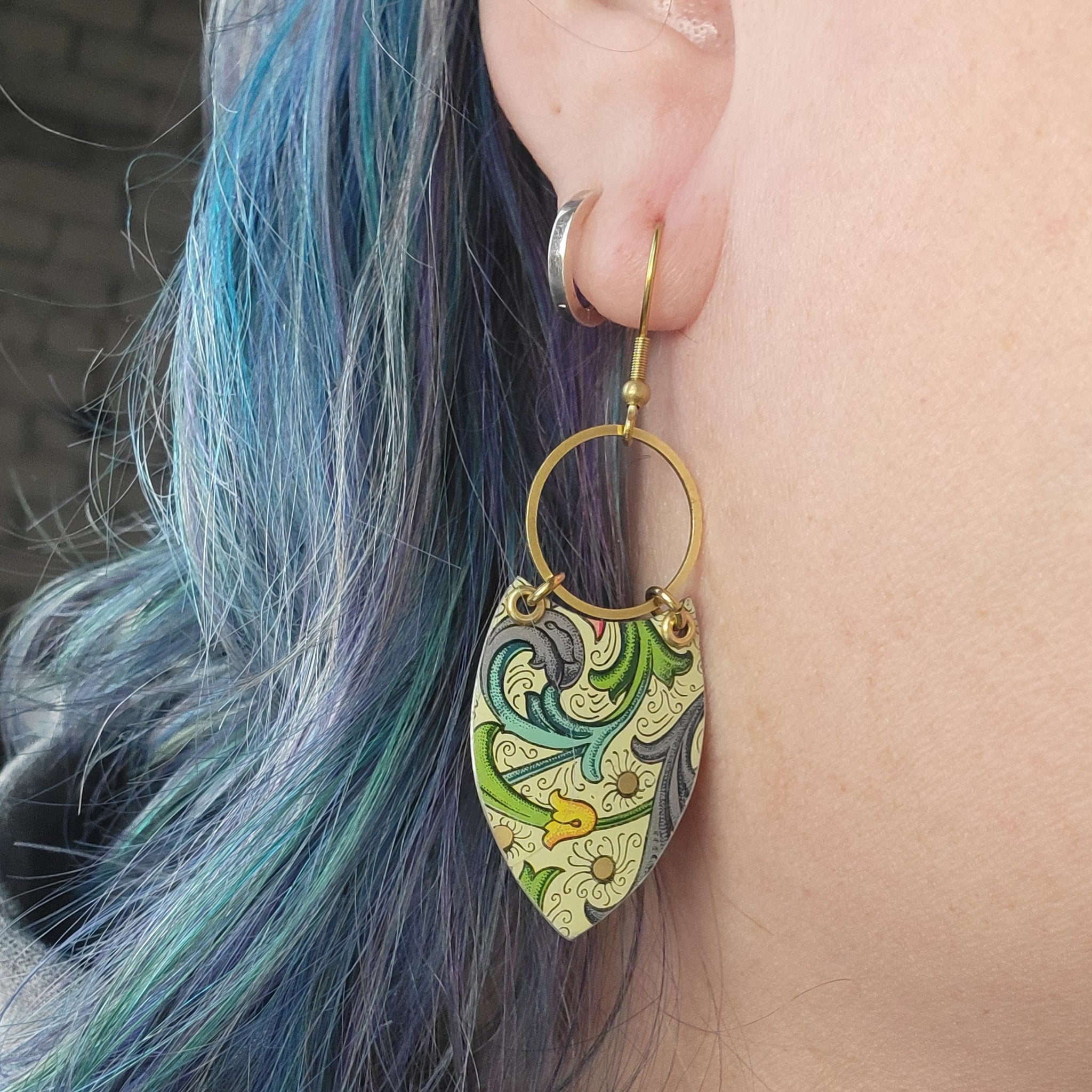 Florentine Collection - Repurposed Vintage Tin Earrings