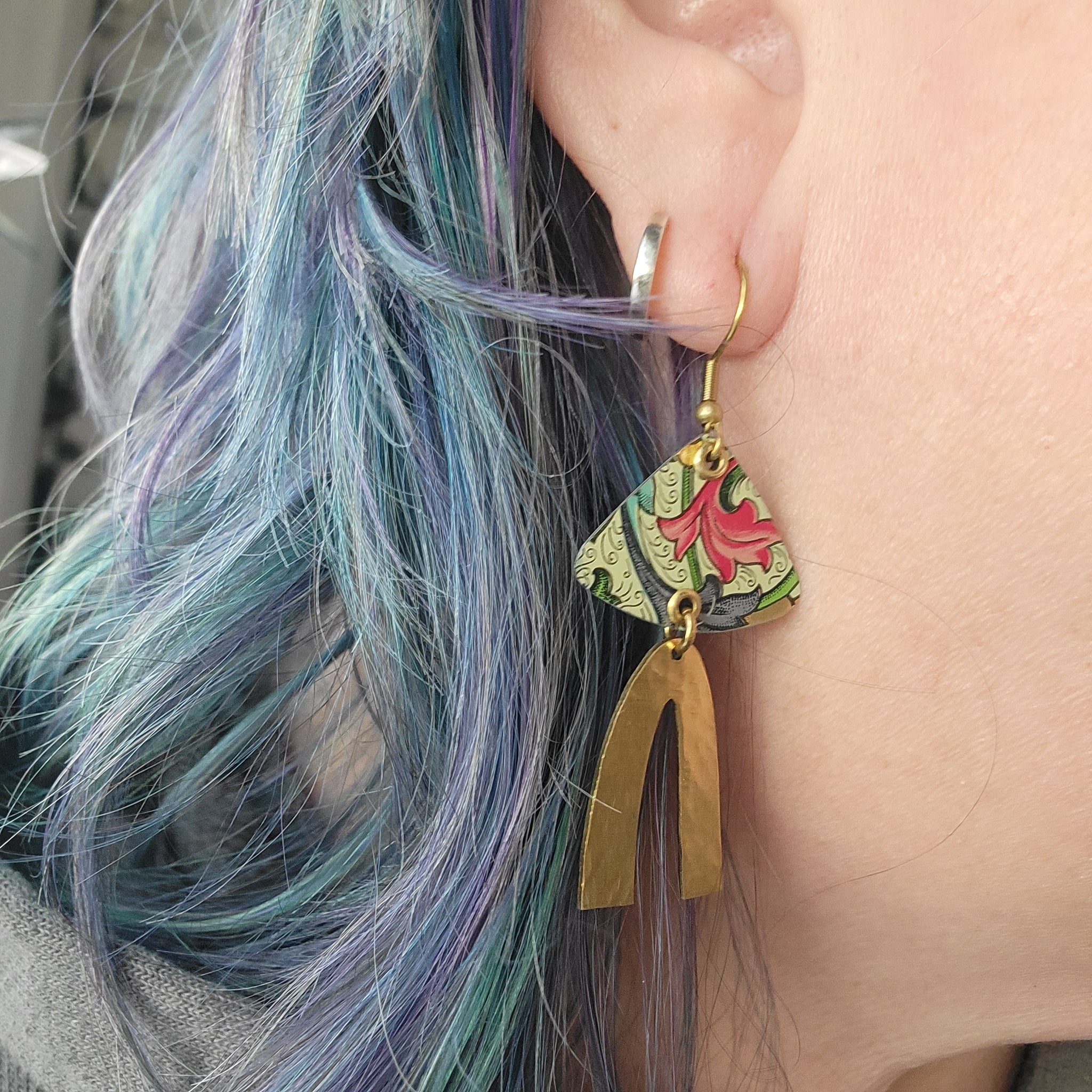 Florentine Collection - Repurposed Vintage Tin Earrings