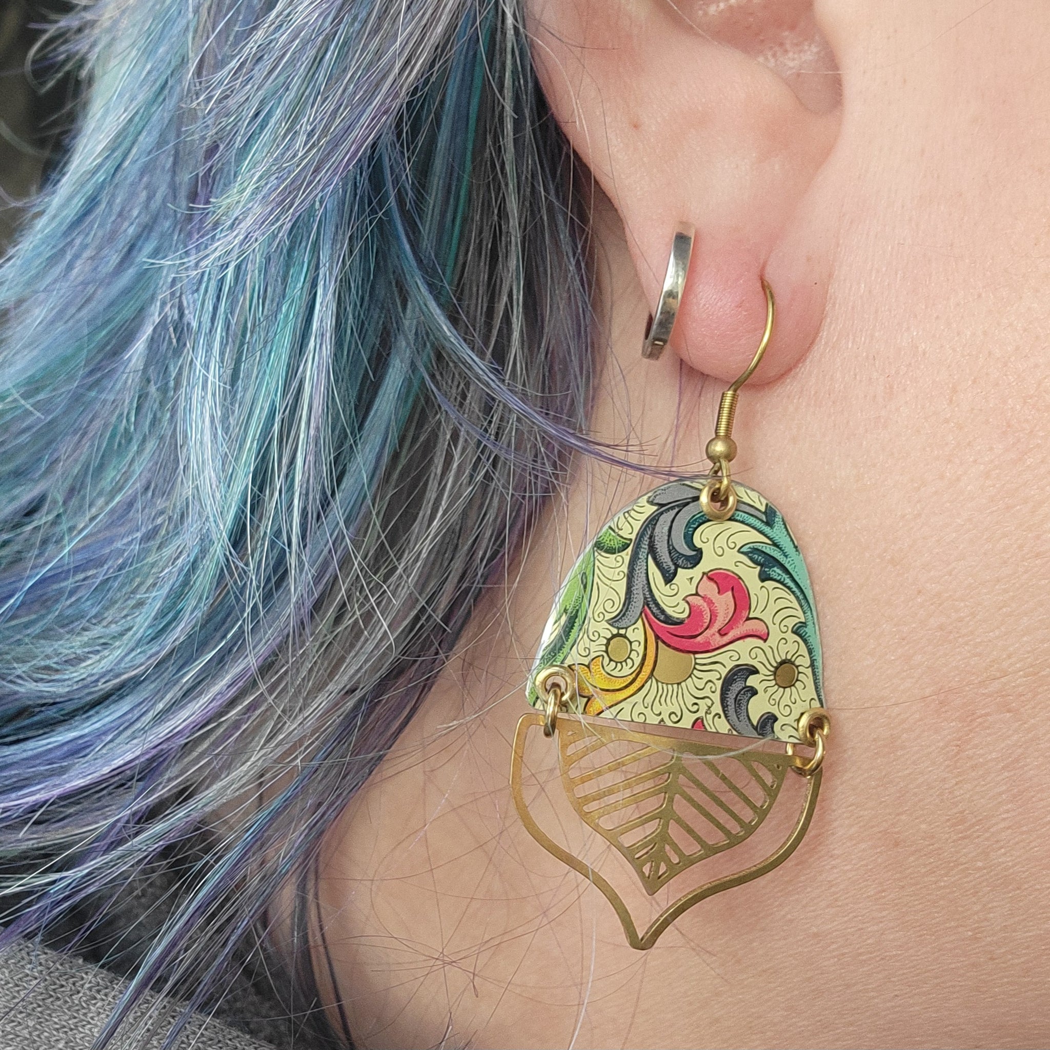 Florentine Collection - Repurposed Vintage Tin Earrings