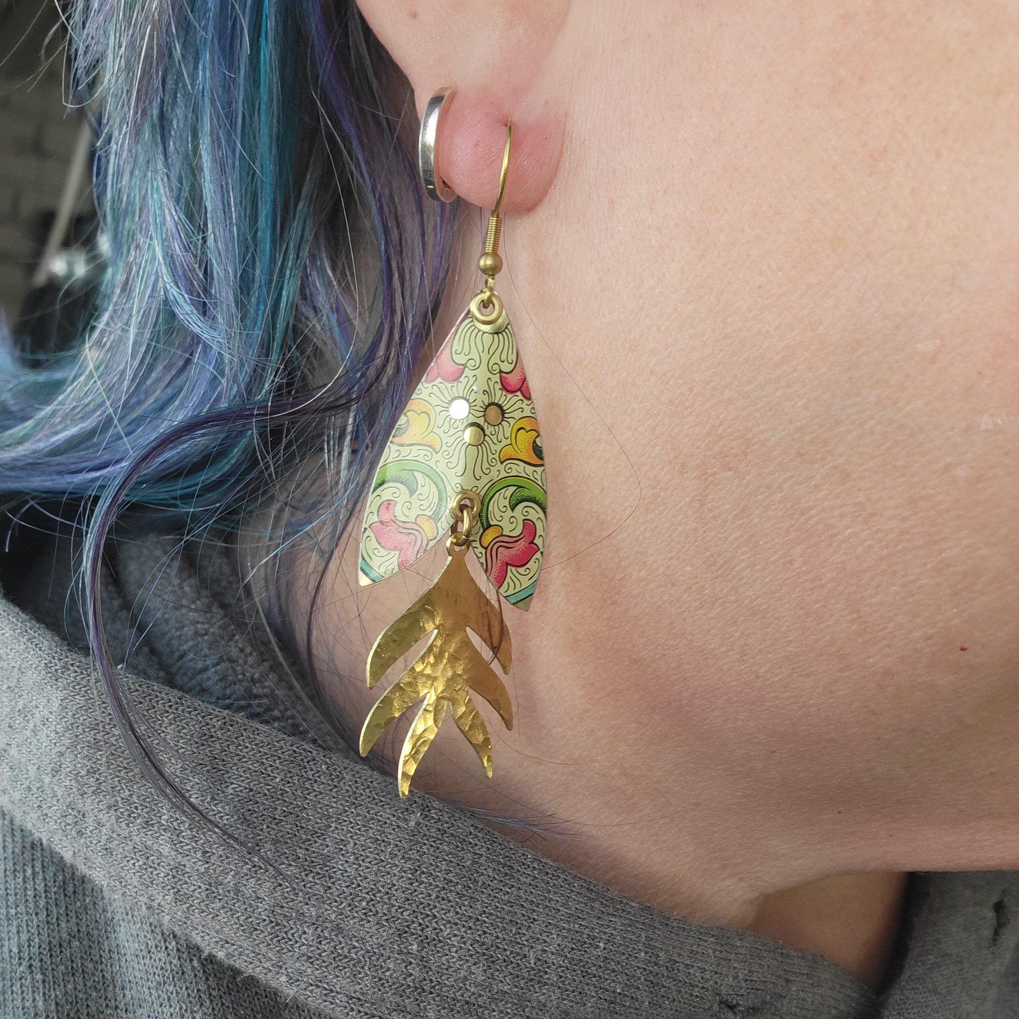 Florentine Collection - Repurposed Vintage Tin Earrings