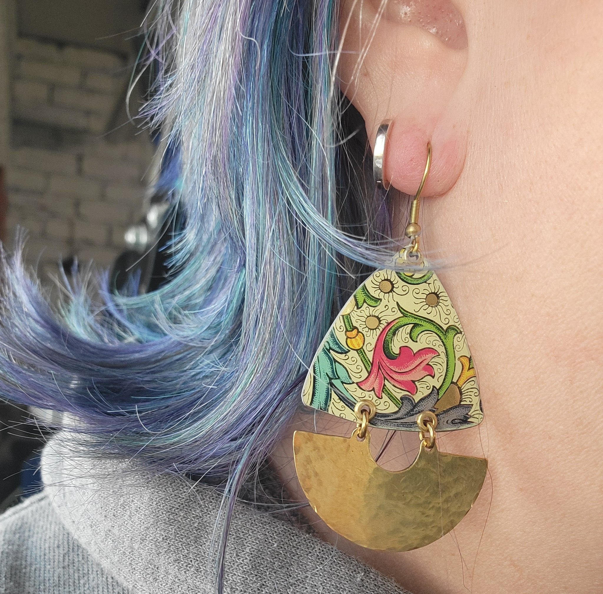 Florentine Collection - Repurposed Vintage Tin Earrings