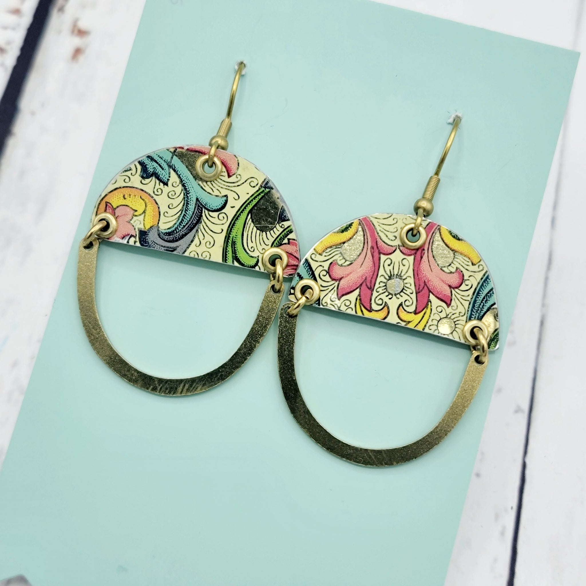 Florentine Collection - Repurposed Vintage Tin Earrings