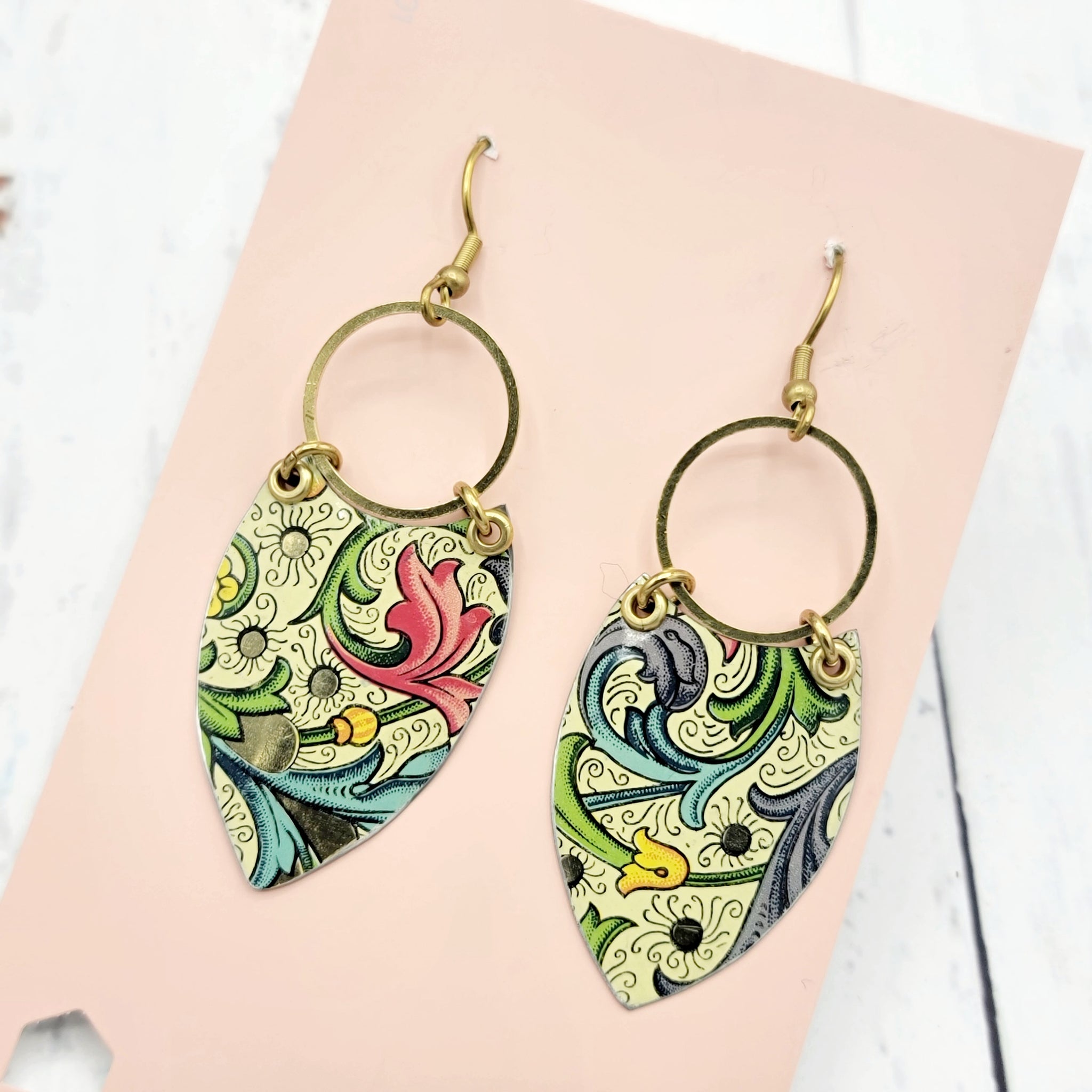 Florentine Collection - Repurposed Vintage Tin Earrings