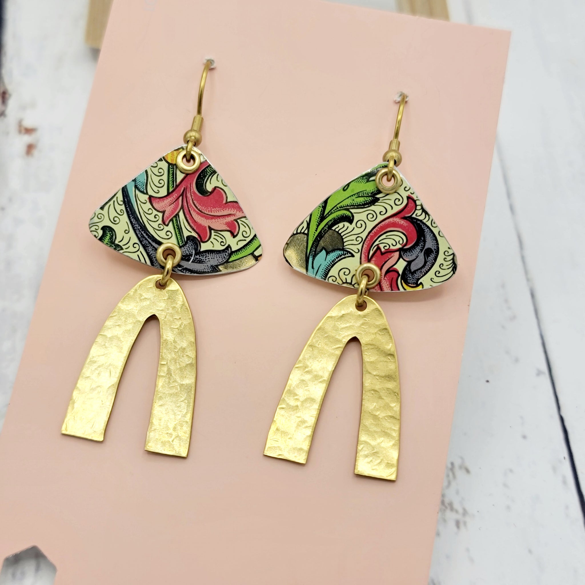 Florentine Collection - Repurposed Vintage Tin Earrings