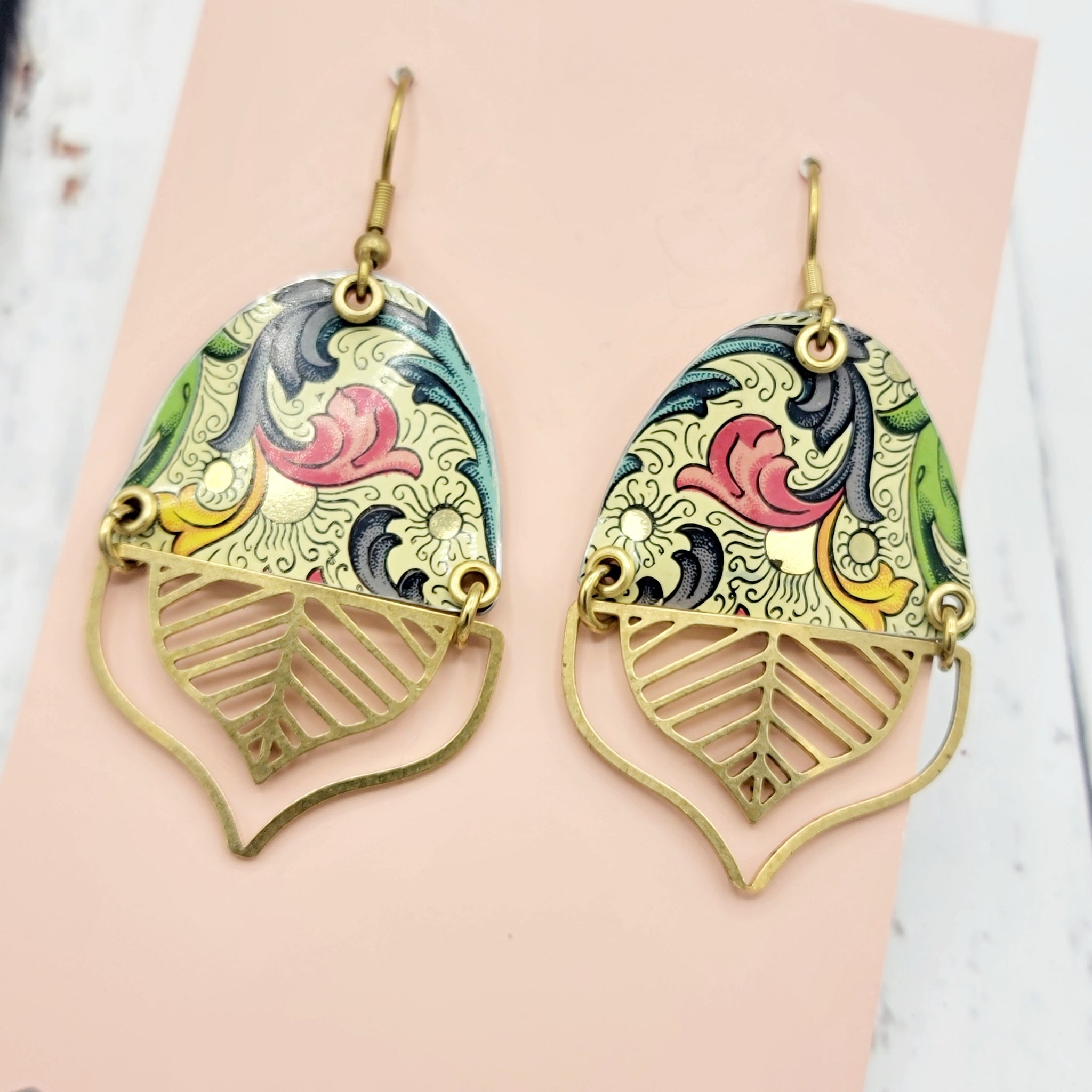 Florentine Collection - Repurposed Vintage Tin Earrings