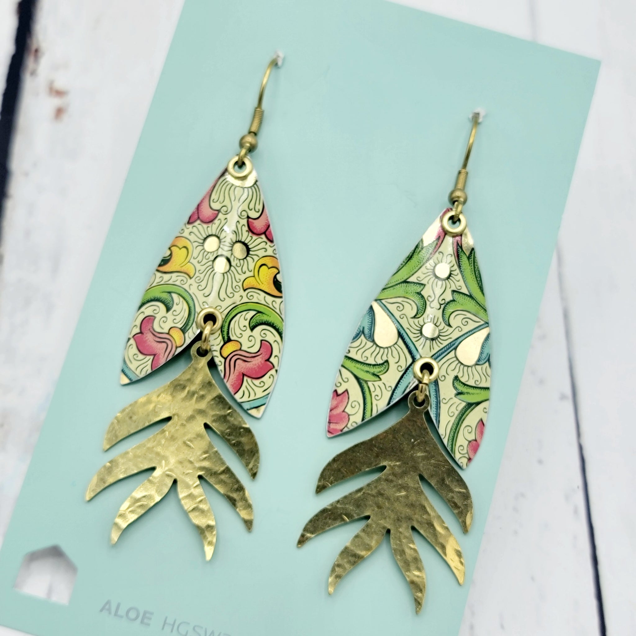 Florentine Collection - Repurposed Vintage Tin Earrings