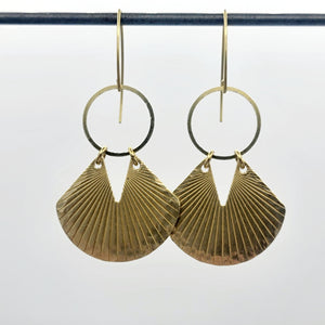OXOX Ridged Brass Earrings