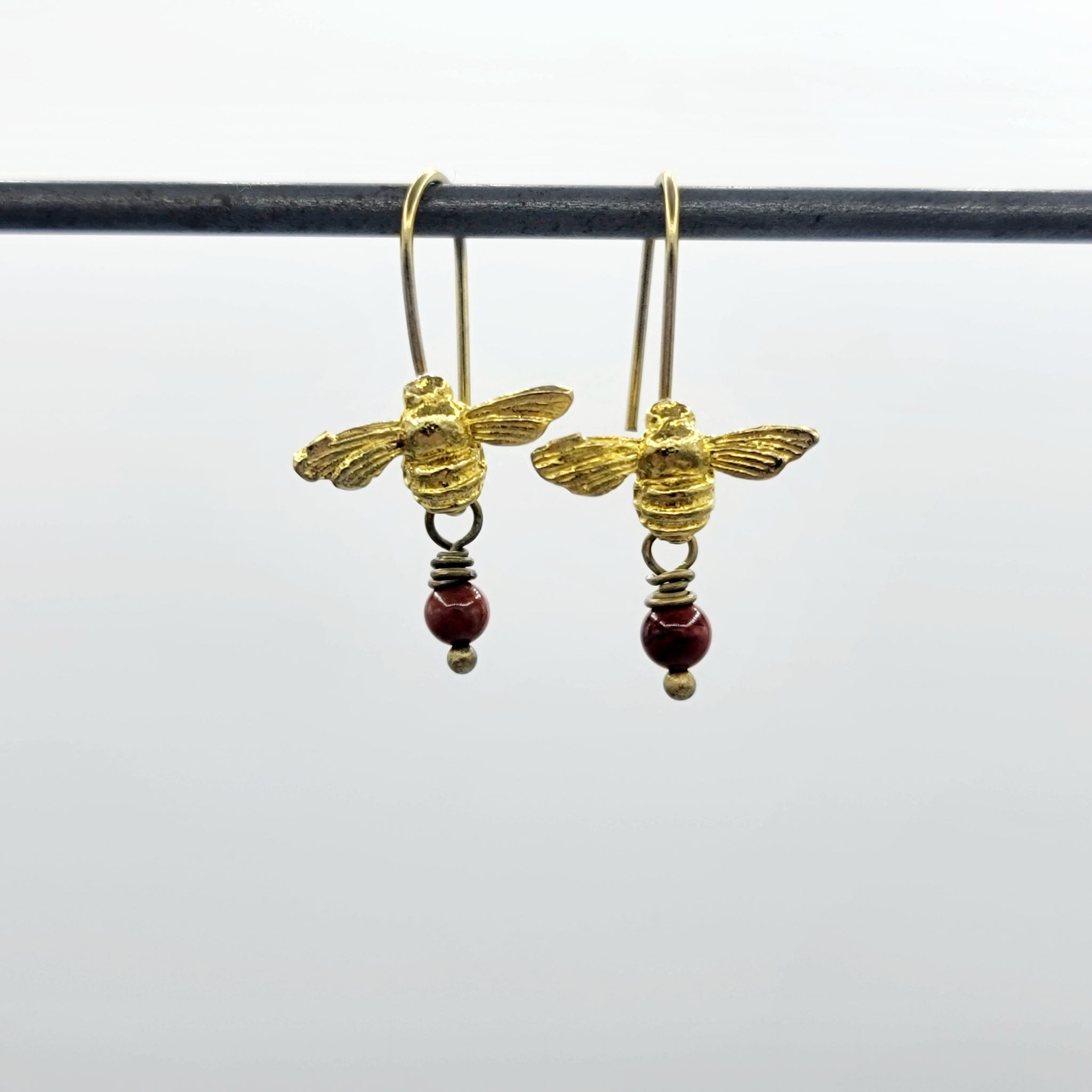 Tiny Honeybee Dangle Earrings