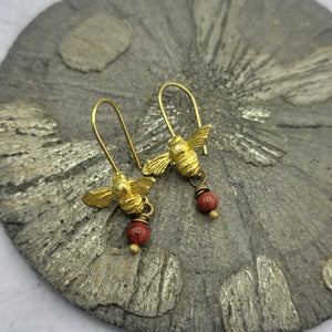Tiny Honeybee Dangle Earrings