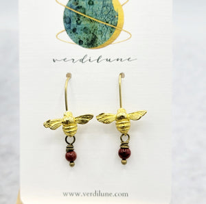 Tiny Honeybee Dangle Earrings