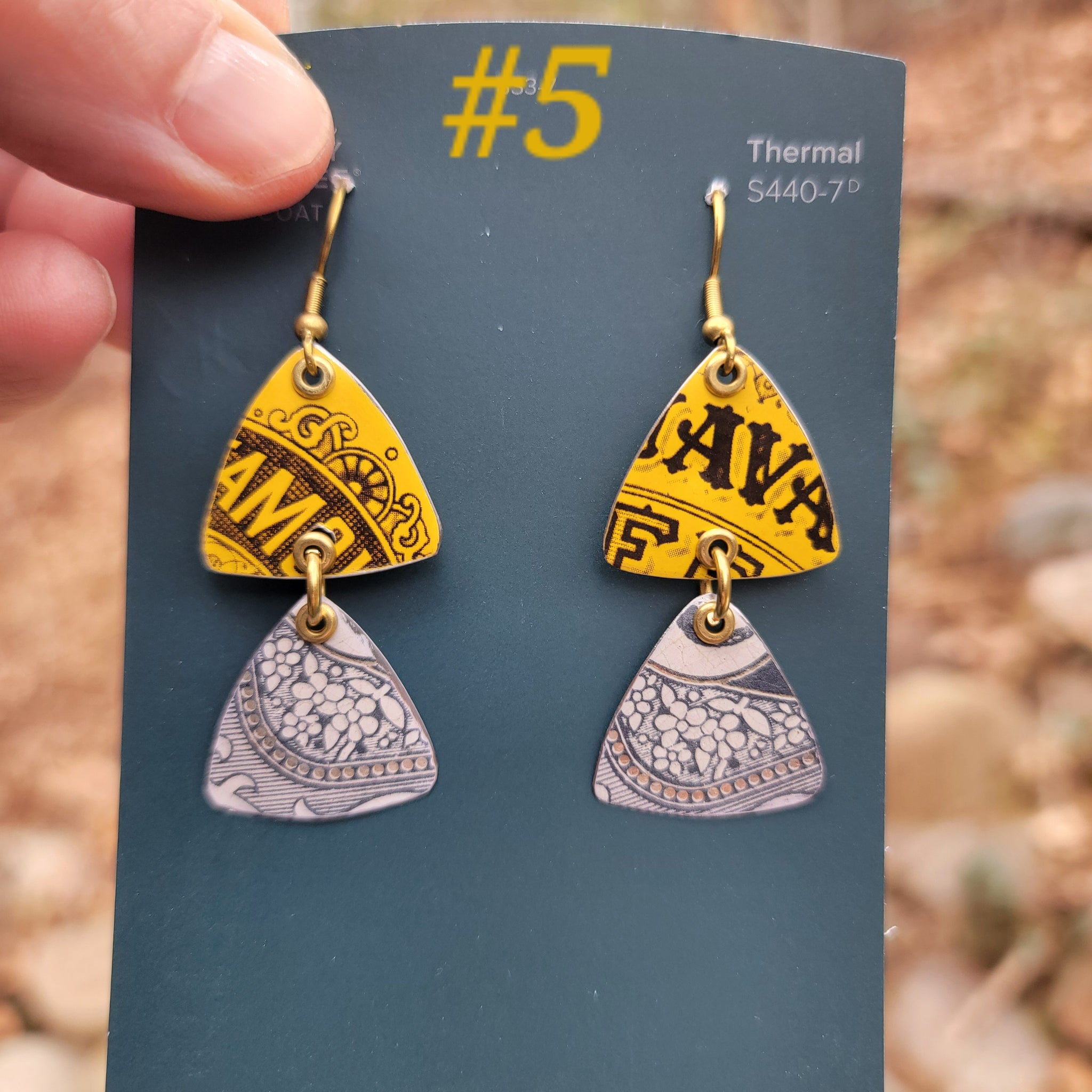 Old Timey Font Collection - Repurposed Vintage Tin Earrings
