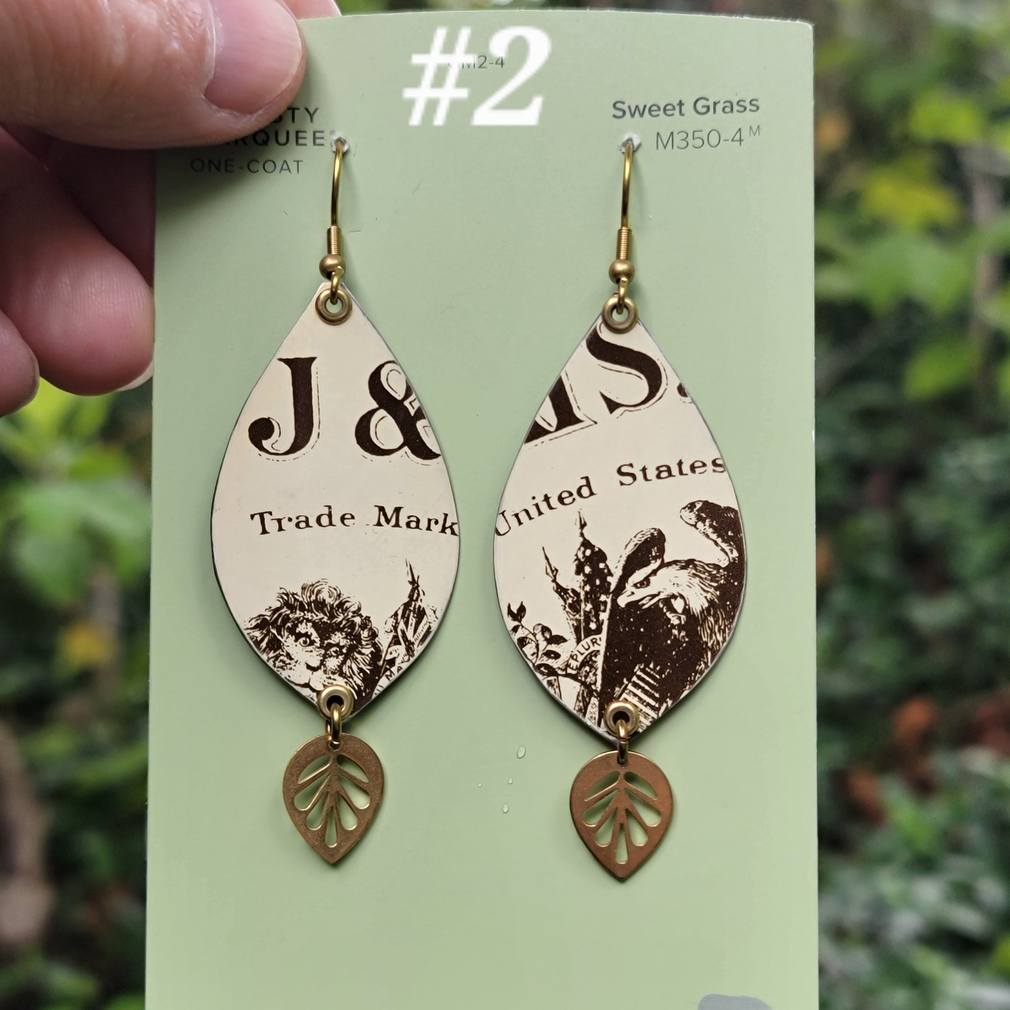 J.P. Coates Thread Collection - Repurposed Tin Earrings