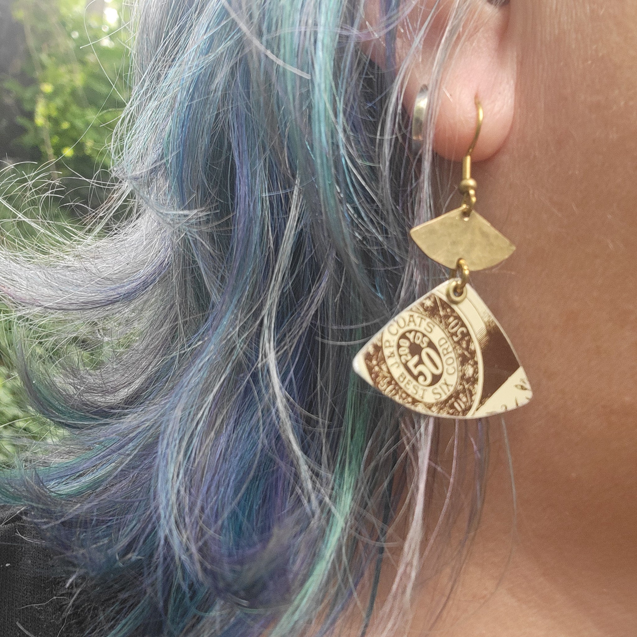 J.P. Coates Thread Collection - Repurposed Tin Earrings