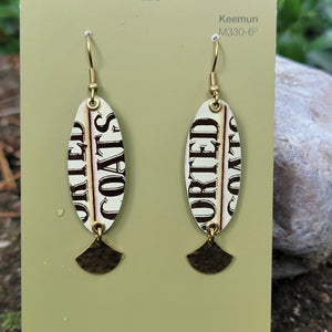 J.P. Coates Thread Collection - Repurposed Tin Earrings